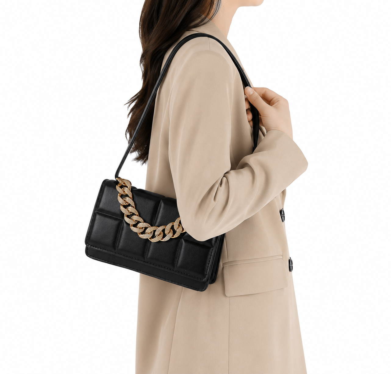 BETTER IT NOW Black Clutch Shoulder Bag