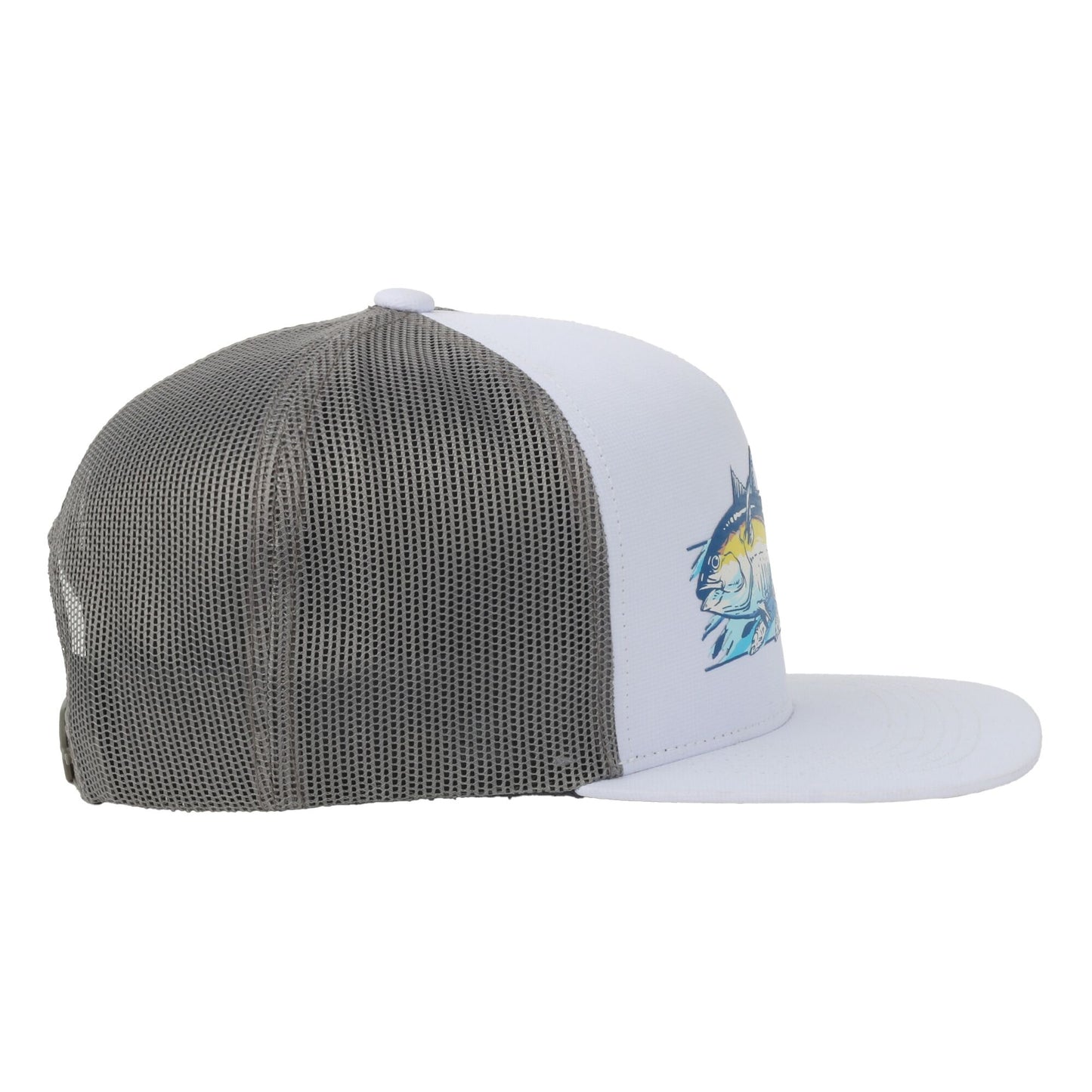 BETTER IT NOW White Mahi Mahi Flat Bill Fishing Cap
