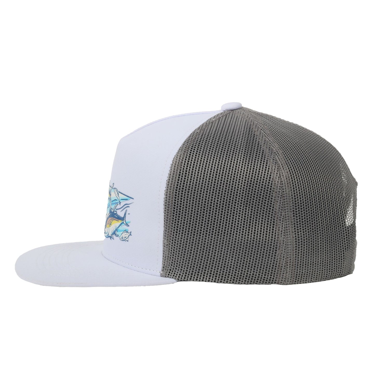 BETTER IT NOW White Mahi Mahi Flat Bill Fishing Cap